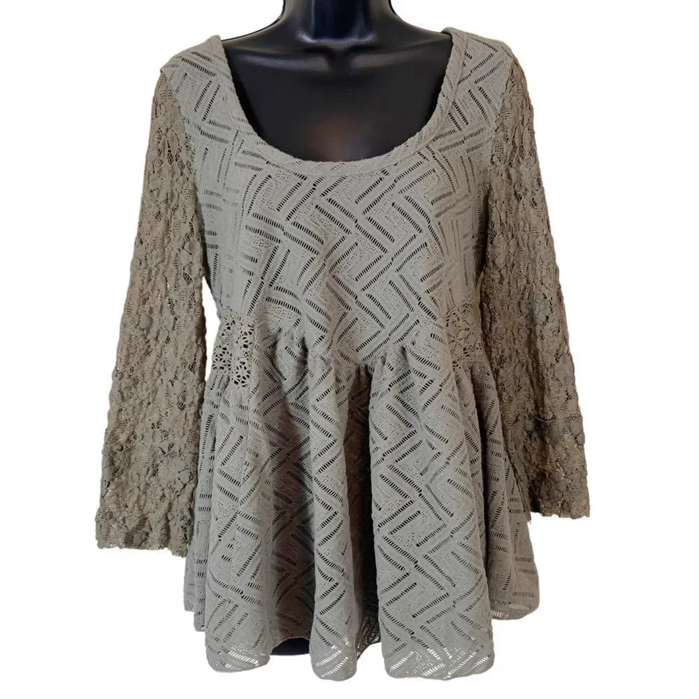 Free People Gracie Lace Crochet Babydoll…